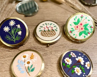 Compact Mirror Hand embroidery