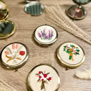 Compact Mirror Hand embroidery