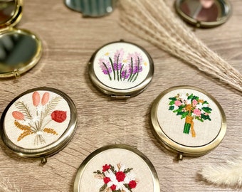 Compact Mirror Hand embroidery