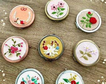 Compact Mirror Hand embroidery