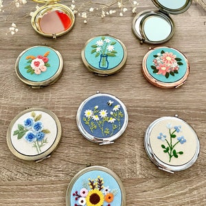 Compact Mirror Hand Embroidery