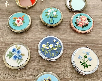Compact Mirror Hand Embroidery