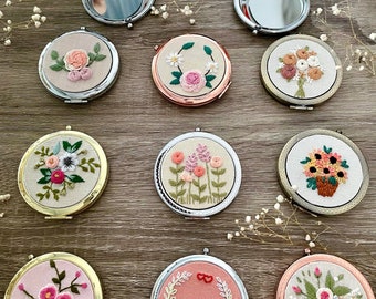 Compact Mirror Hand Embroidery