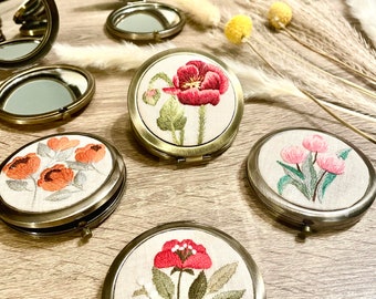 Compact Mirror Hand embroidery