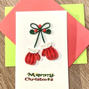 Mini biglietto quilling Biglietto di Natale Biglietto d'auguri fatto a mano Filigrana di carta