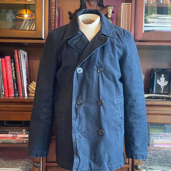 Mens GAP 1969 Denim Peacoat, Large & Tall