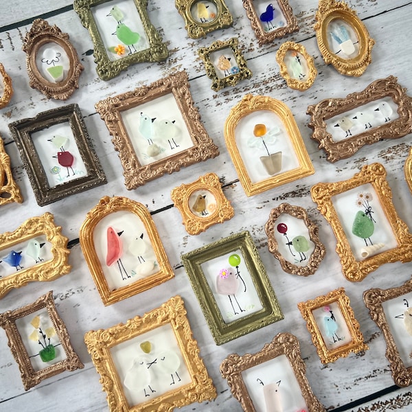 Mini Framed Sea Glass Magnets