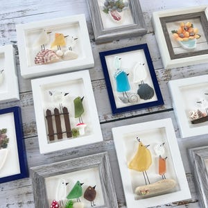 Framed Sea Glass Art