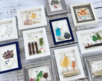 Framed Sea Glass Art