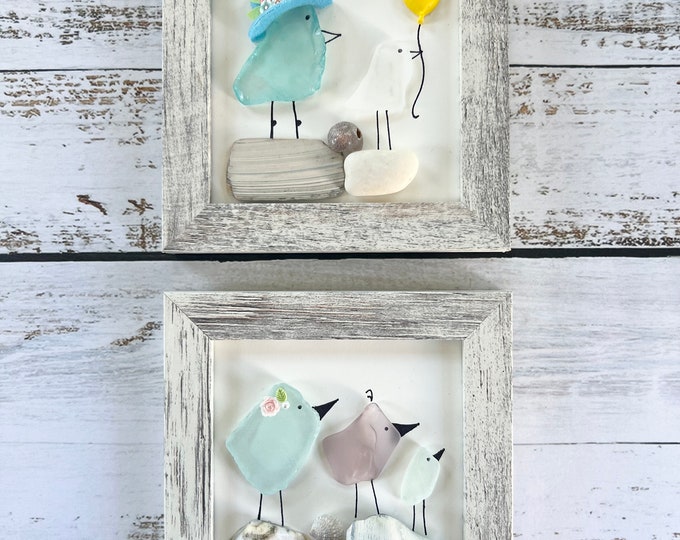 Framed Sea Glass Art