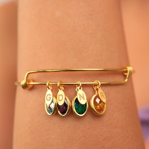 Elegante pulsera hecha a mano con piedras preciosas, pulsera de letras, pulsera personalizada, pulsera personalizada, joyería pulsera de gemas, regalo para mamá