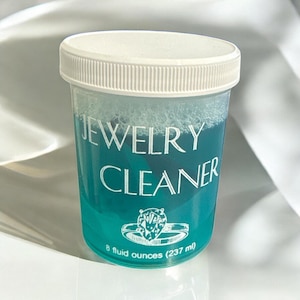 Jewelry Cleaner Solution Gold Silver Diamond Gem Dip Liquid with Basket & Brush