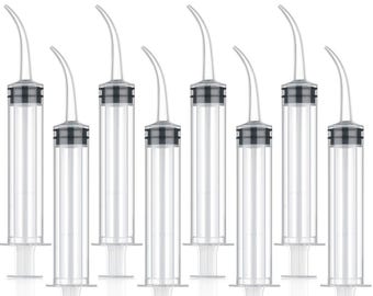 Craft Syringe, Pet Feeding, 12cc Curved Tip Syringe Clear Great For Ink Injection Disposable Non-Sterile