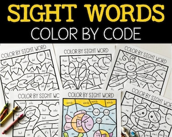 Pond Life Sight Word Color by Code for First & Second Grade, No Prep Sight Word Games for Students, Early Interventions Sight Word Centers