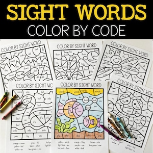 Pond Life Sight Word Color by Code for First & Second Grade, No Prep Sight Word Games for Students, Early Interventions Sight Word Centers