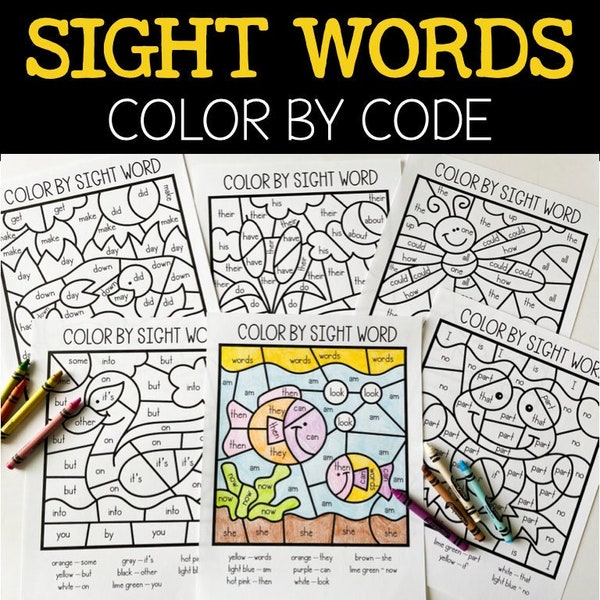 Pond Life Sight Word Color by Code for First & Second Grade, No Prep Sight Word Games for Students, Early Interventions Sight Word Centers