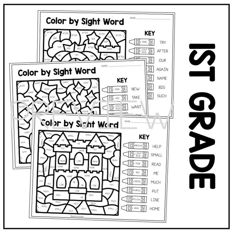 Fairytale Sight Word Color by Code for First & Second Grade, No Prep ...