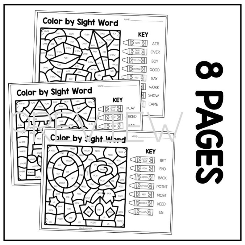 Fairytale Sight Word Color by Code for First & Second Grade, No Prep ...