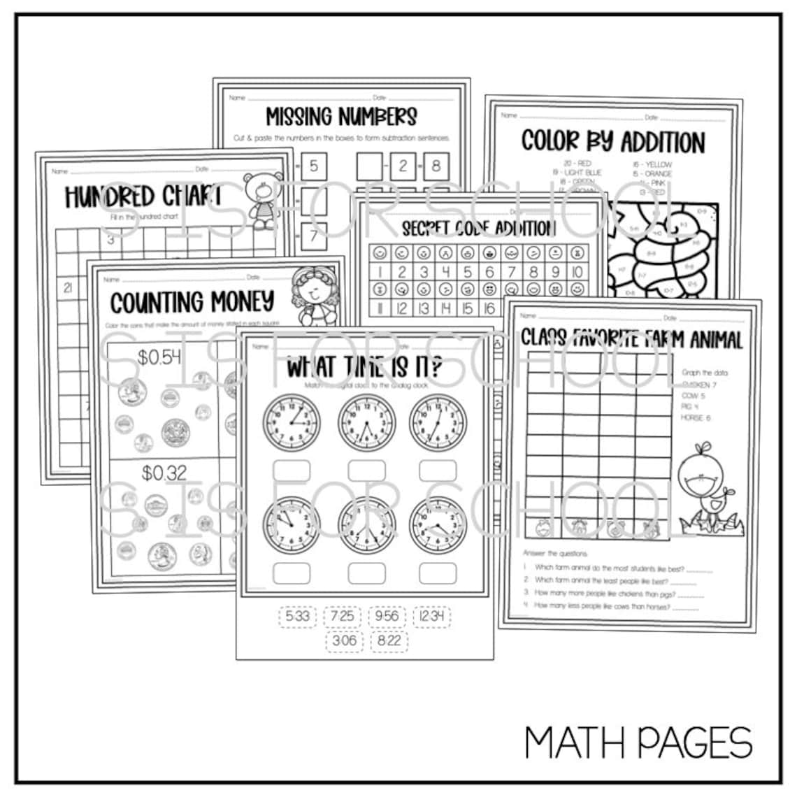 Early Finisher Worksheet Packet, Math & Literacy No Prep Pages, First ...