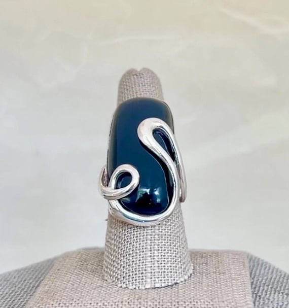 Sterling Silver Black Onyx Statement Ring