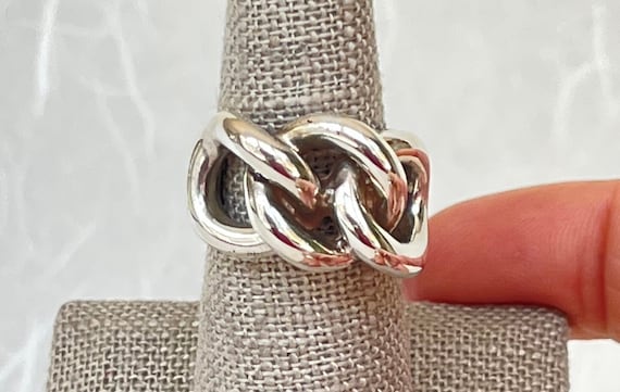 Sterling Silver Linked Chain Ring - image 1