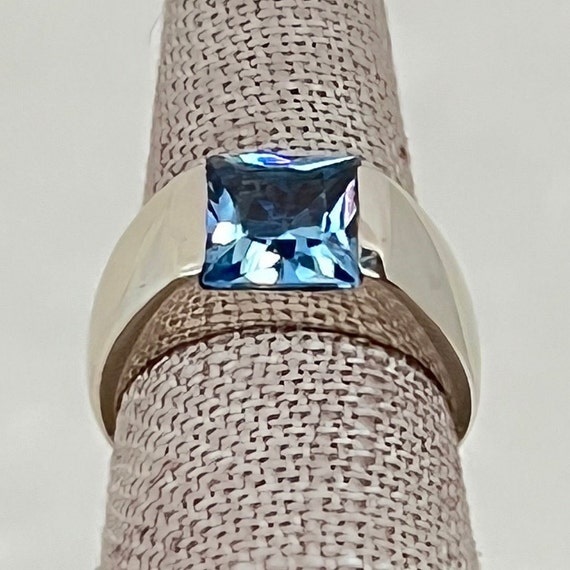 Sterling Silver Princess Cut Spinel Ring View 2