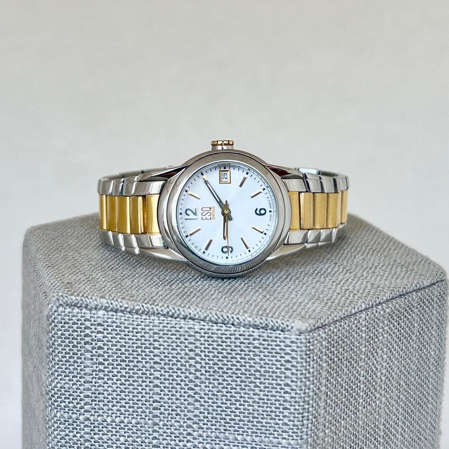 ESQ by Movado Ladies Watch White Dial Date Window Two-Tone Bracelet ESQ Swiss Womens Watch Silver Dial Two Tone Stainless Date  main image 4