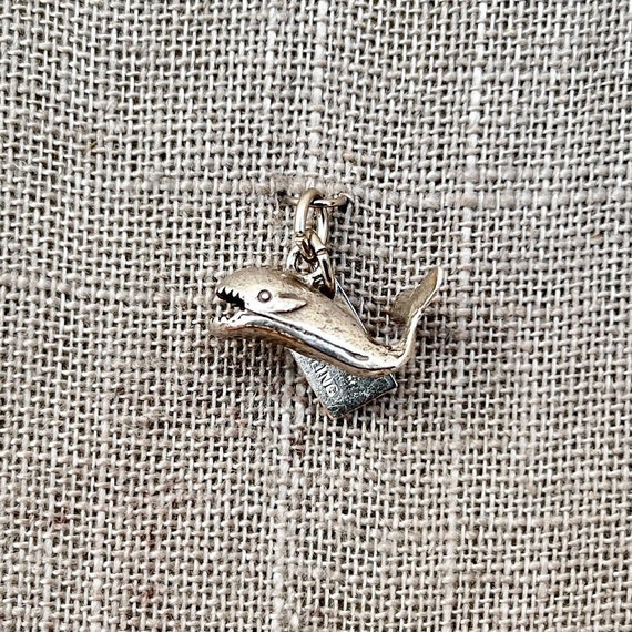 Vintage Sterling Silver Whale Sea World Charm - image 1