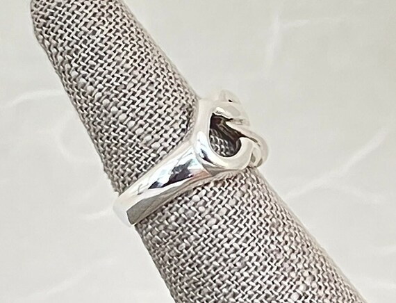 Sterling Silver Interlocking Hearts Ring - image 4