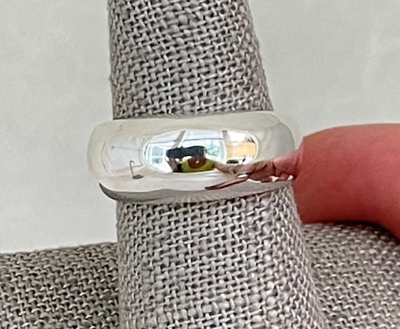 Vintage Sterling Silver Simple Domed Ring - image 1
