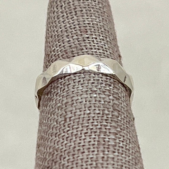 Sterling Silver Diamond Pattern Ring - image 4