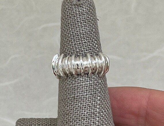 Sterling Silver Ribbed Ring - image 1