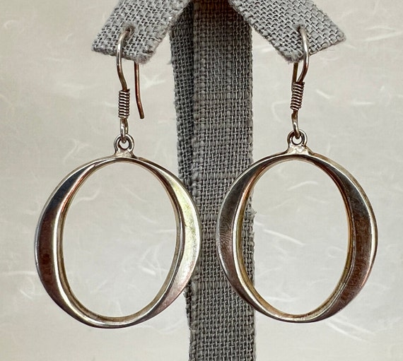 Sterling Silver Dimensional O Earrings