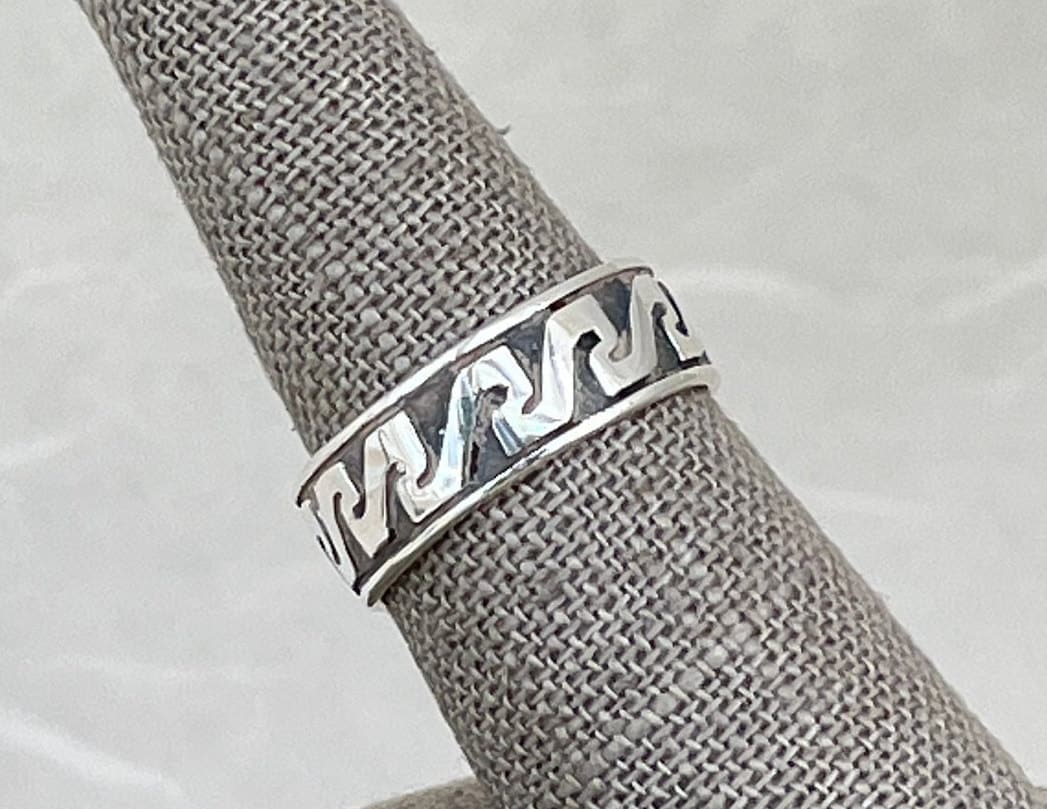 Vintage Sterling Silver Aztec Motif Ring - Etsy