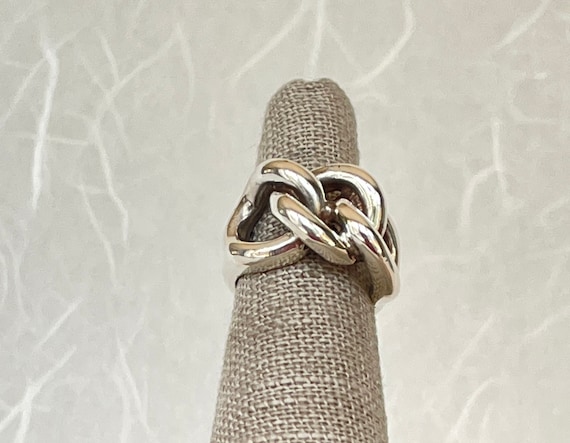 Sterling Silver Linked Chain Ring - image 2