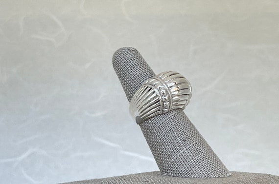 Sterling Silver Ribbed Design Ring - image 3