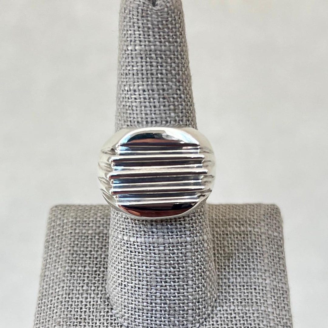 Ridge Rings Female Sterling Silver Raised Ridge Ring - Etsy