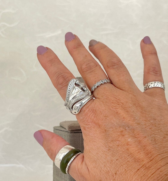 Vintage Solid Sterling Silver Spoon Ring - image 7