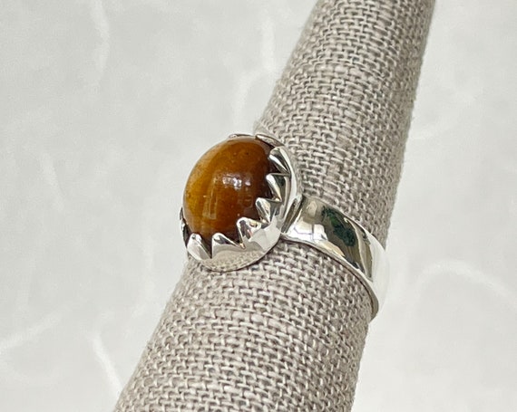 Sterling Silver Oval Tiger Eye Ring - image 5