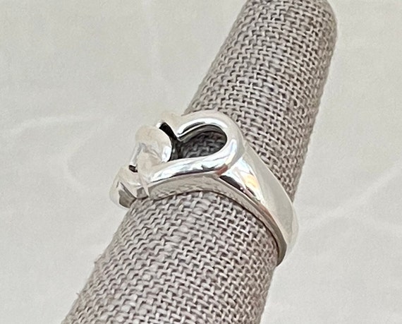Sterling Silver Interlocking Hearts Ring - image 5