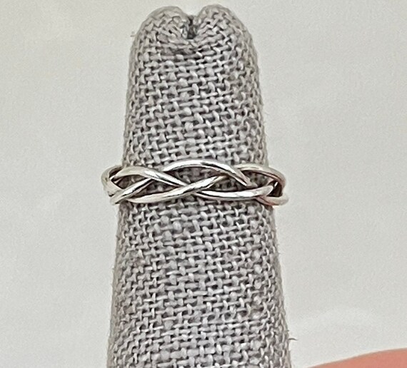 Sterling Silver Woven Toe Ring - image 1