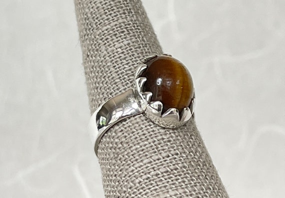 Sterling Silver Oval Tiger Eye Ring - image 3