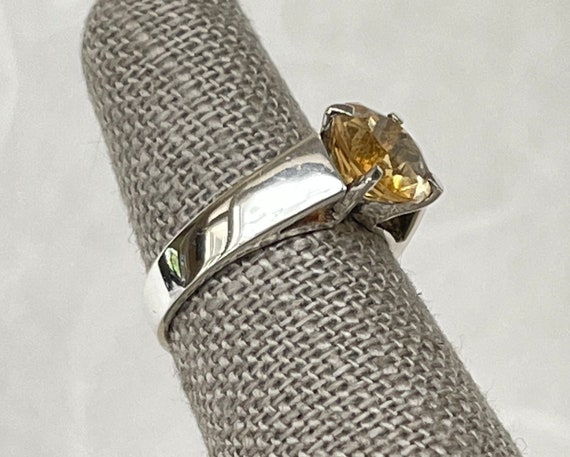 Sterling Silver Round Citrine Ring - image 3