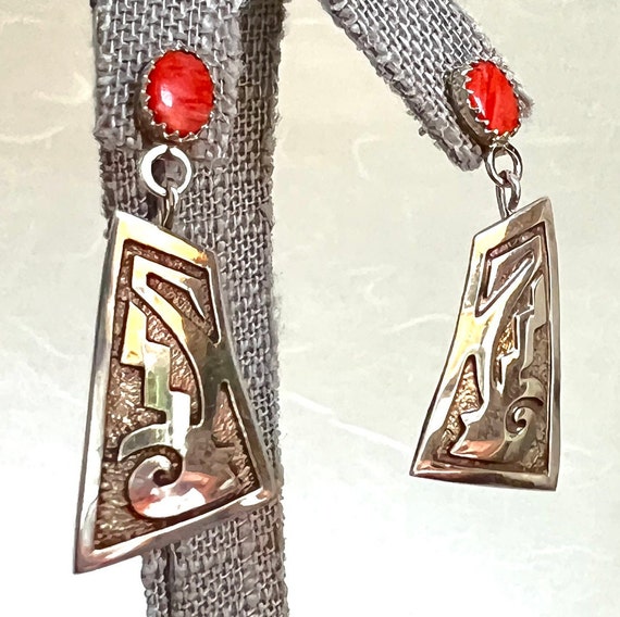 Sterling Silver Southwest Style Dangle Earrings - image 2