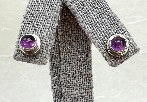 Sterling Silver Amethyst Stud Earrings
