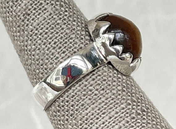 Sterling Silver Oval Tiger Eye Ring - image 4