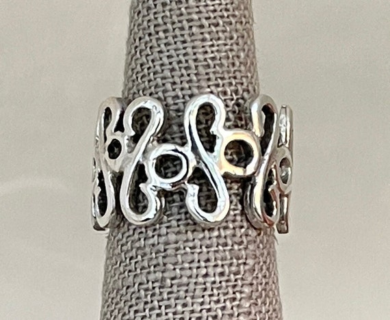 Sterling Silver Open Pattern Eternity Ring - image 1