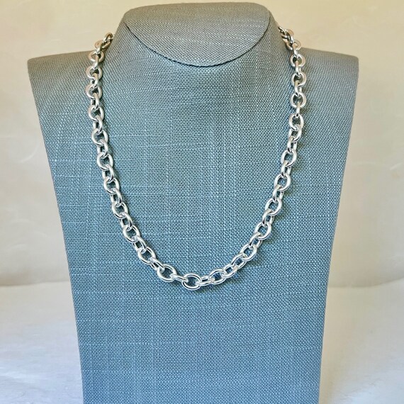 Sterling Silver Solid 18" Cable Necklace with Tog… - image 2