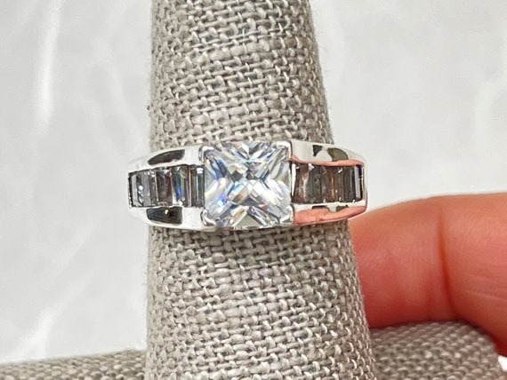 Cz solitaire rings sterling silver clearance