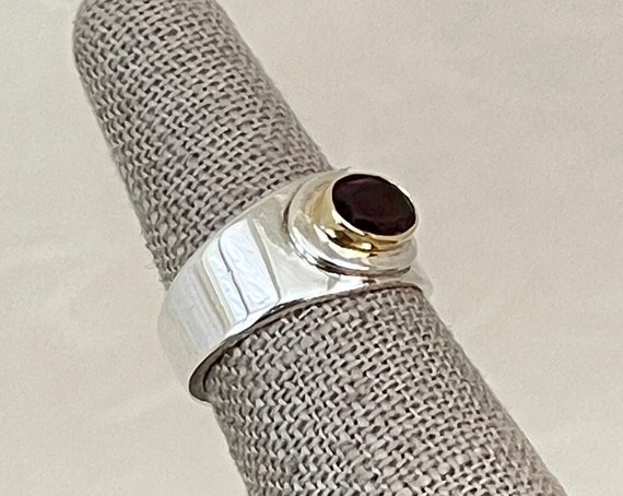 Sterling Silver Garnet Ring - image 4